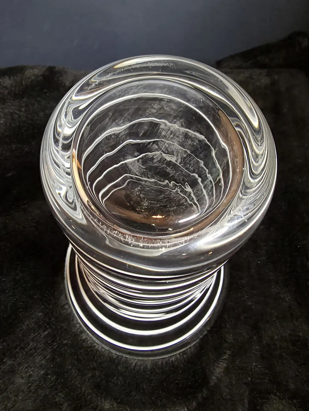 MCM Spiral Optical Art Vase Fused Glass Scandi Style 9.75